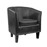 CorLiving Antonio Tub Chair in Black PU Black LAD-709-C
