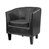 CorLiving Antonio Tub Chair in Black PU Black LAD-709-C