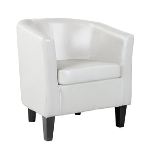 CorLiving Antonio Tub Chair in White PU White LAD-719-C