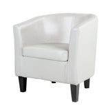 CorLiving Antonio Tub Chair in White PU White LAD-719-C