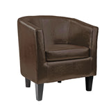 Antonio Tub Chair in Dark Brown PU