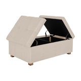 CorLiving Double Storage Ottoman Bench Beige LAD-859-O