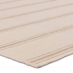 Jaipur Living Barclay Butera Memento Flatweave Rug Handwoven Recycled Pet Stripe for Patio or Entryway Cream 2' x 3' RUG157493