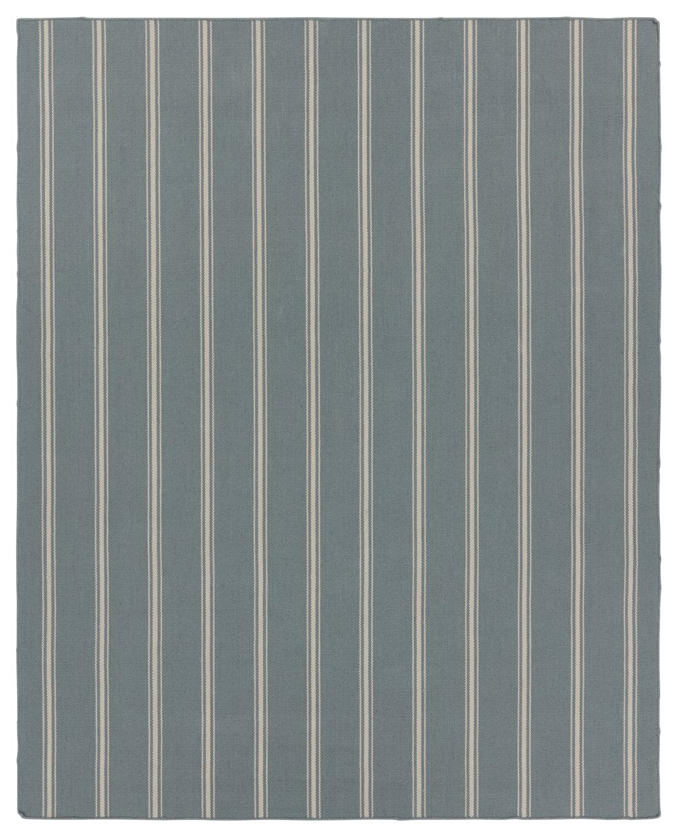 Jaipur Living Laguna By Barclay Butera Memento Lag05 Handwoven Handmade 100% Pet Yarn Lines Stripes Outdoor Rug Blue, Ivory 100% Pet Yarn, 100% Polypropylene Rug157517