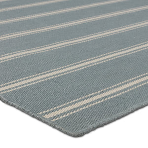 Jaipur Living Laguna By Barclay Butera Memento Lag05 Handwoven Handmade 100% Pet Yarn Lines Stripes Outdoor Rug Blue, Ivory 100% Pet Yarn, 100% Polypropylene Rug157517