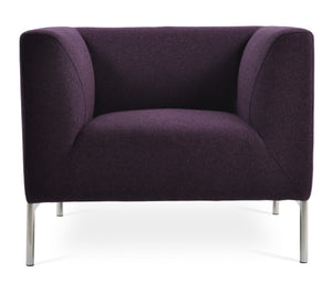 Soho Concept Zara Small Laguna Armchair - Modern Deep Maroon Design With Polished Stainless Steel Base, Comfort & Style Deep Maroon  Soho-concept-dining-chair-13522