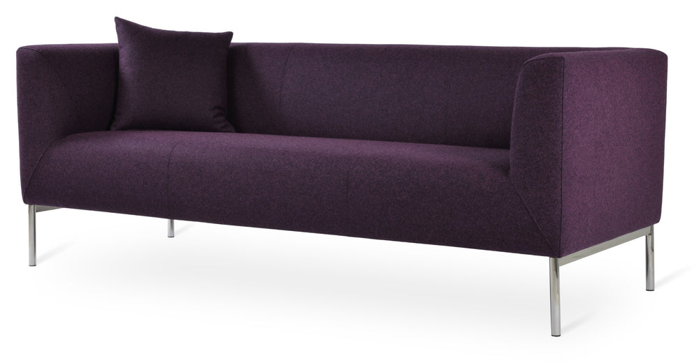 Soho Concept Seat: Laguna Sofa-metal 75" Deep Maroon - Modern Elegance With Polished Stainless Steel Base Finish Deep Maroon  Soho-concept-dining-chair-13528