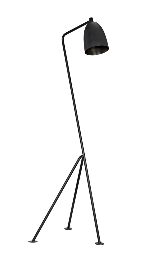 Noir Asti Floor Lamp: Minimalist Black Iron Design for Modern Living Spaces - Stylish Ambient Lighting LAMP445MTB
