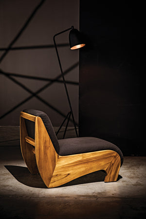 Noir Asti Floor Lamp: Minimalist Black Iron Design for Modern Living Spaces - Stylish Ambient Lighting LAMP445MTB