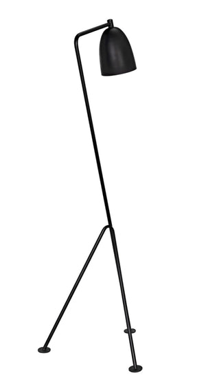 Noir Asti Floor Lamp: Minimalist Black Iron Design for Modern Living Spaces - Stylish Ambient Lighting LAMP445MTB