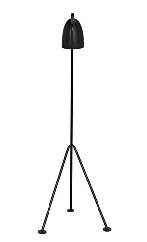Noir Asti Floor Lamp: Minimalist Black Iron Design for Modern Living Spaces - Stylish Ambient Lighting LAMP445MTB