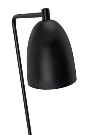 Noir Asti Floor Lamp: Minimalist Black Iron Design for Modern Living Spaces - Stylish Ambient Lighting LAMP445MTB