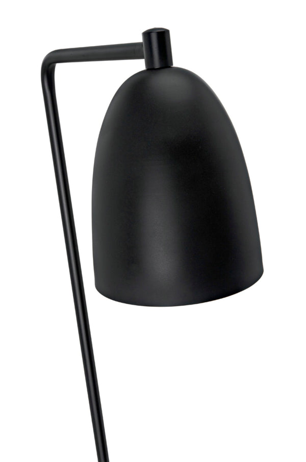 Noir Asti Floor Lamp: Minimalist Black Iron Design for Modern Living Spaces - Stylish Ambient Lighting LAMP445MTB