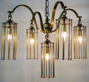 Noir Chandler Chandelier - Handcrafted Antique Brass Lighting Fixture for Elegant Home Décor & Ambiance LAMP502MB