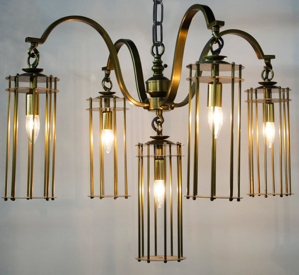 Noir Chandler Chandelier - Handcrafted Antique Brass Lighting Fixture for Elegant Home Décor & Ambiance LAMP502MB