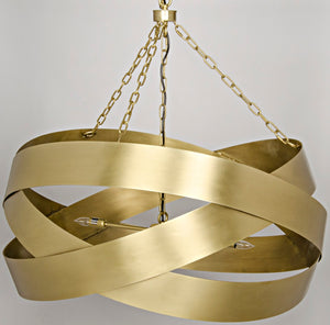 Noir Orion Pendant Light – Sculptural Antique Brass Fixture for Modern Entryways & Dining Areas, 38” LAMP517MB