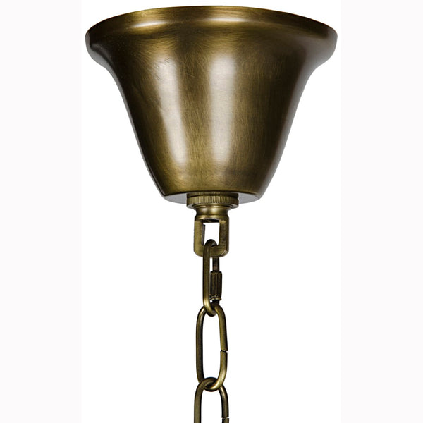 Noir Snow Flake Chandelier - Sculptural Metal Light Fixture with Antique Brass Finish for Elegant Spaces LAMP531MB