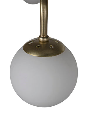Noir Larenta Chandelier: Antique Brass & Glass, Mid-Century Modern Design for Dining & Living Spaces LAMP540MB