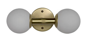 Noir Antiope Sconce - Antique Brass & Opal Glass, Mid-Century Modern Wall Light for Elegant Spaces LAMP548MB