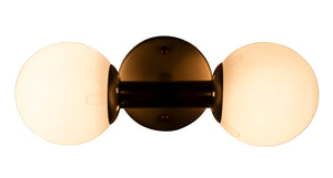 Noir Antiope Sconce - Antique Brass & Opal Glass, Mid-Century Modern Wall Light for Elegant Spaces LAMP548MB