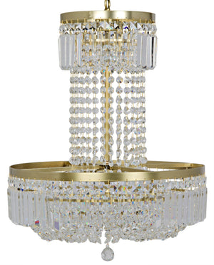 Noir St. Petersburg Chandelier – Elegant Antique Brass and Crystal 8-Bulb Art Deco Centerpiece Lighting LAMP597MB