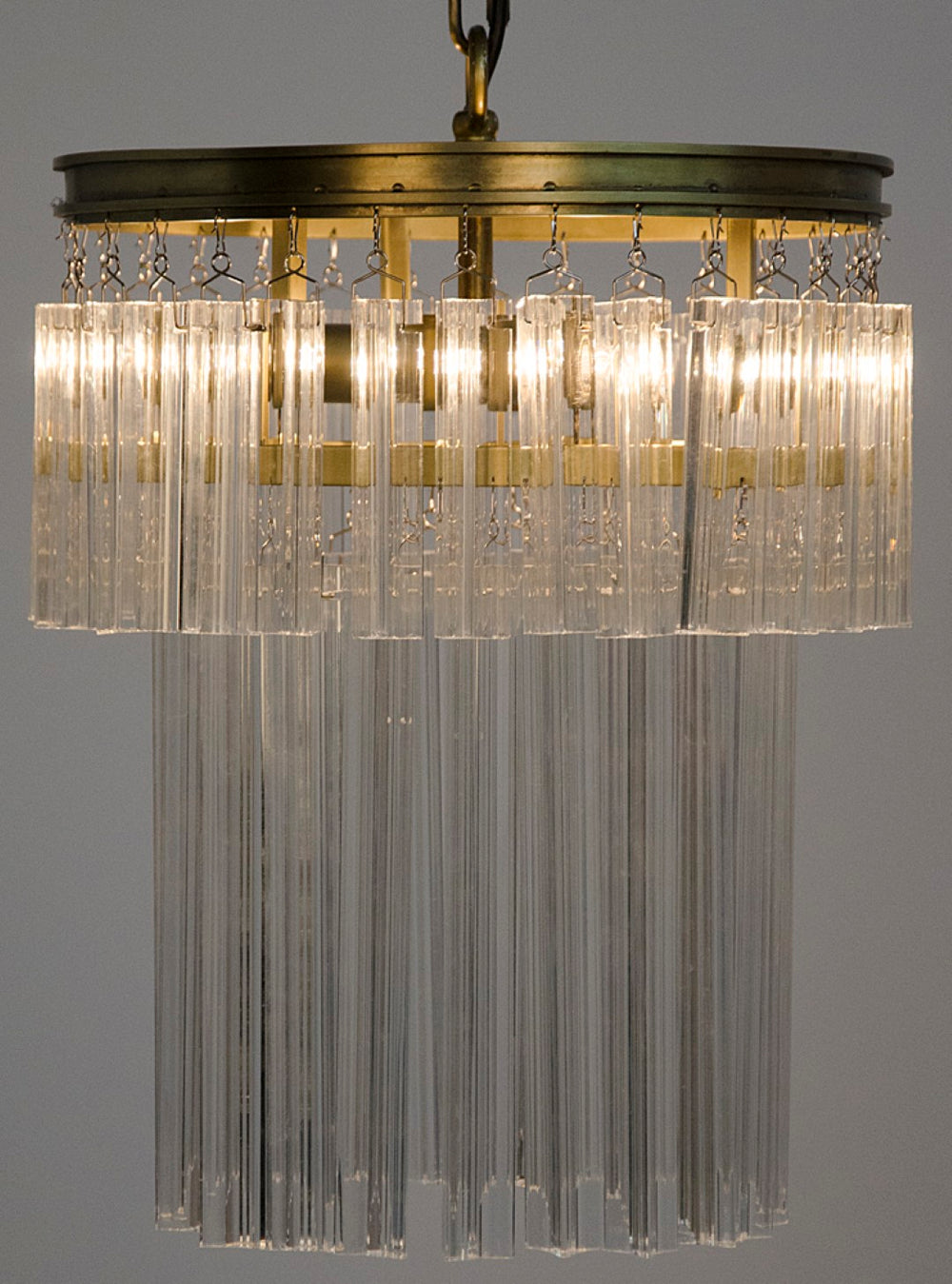 Noir Toby Chandelier - Antique Brass & Hand-Placed Crystal, Elegant Waterfall Design for Modern Spaces LAMP602MB