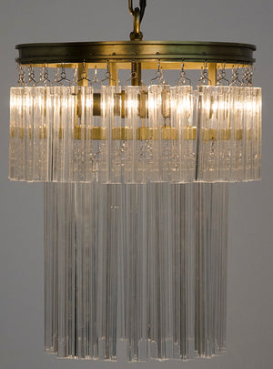 Noir Toby Chandelier - Antique Brass & Hand-Placed Crystal, Elegant Waterfall Design for Modern Spaces LAMP602MB