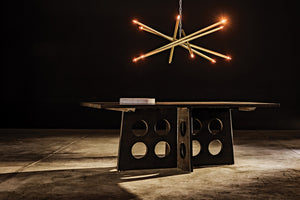 Noir Ikram Chandelier - Sculptural Metal Design with Antique Brass Finish for Stylish Ambient Lighting LAMP609MB