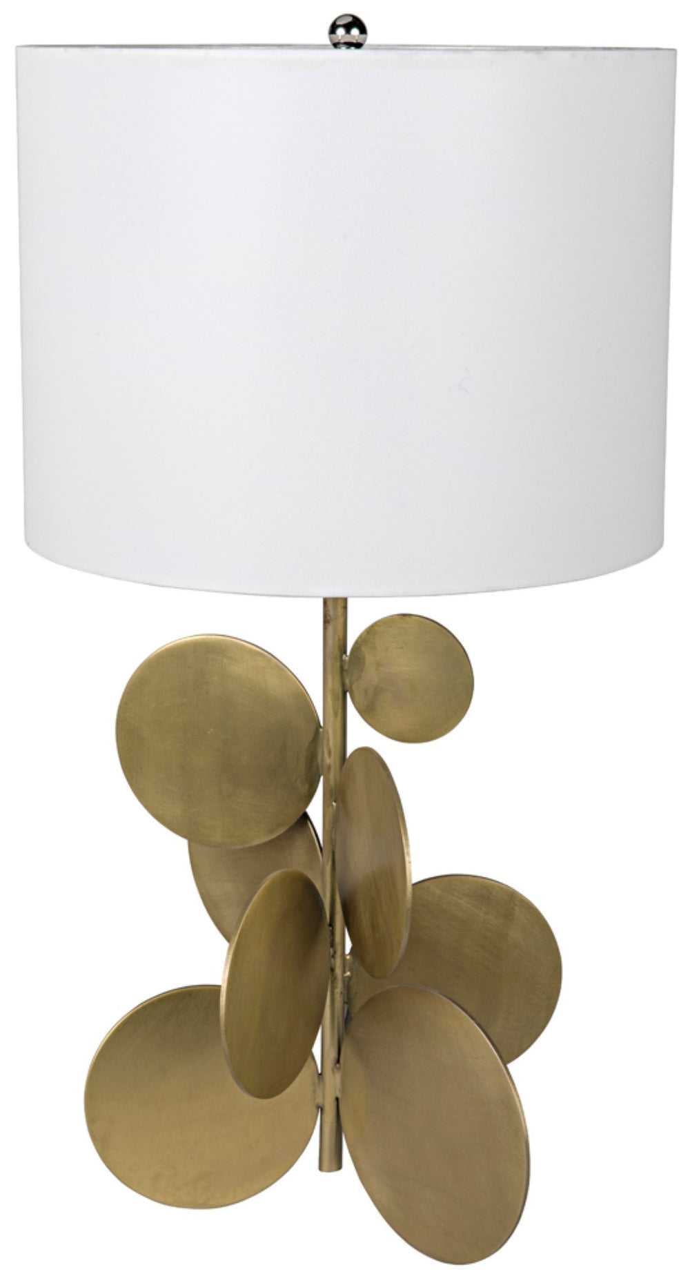 Noir Vadim Table Lamp with Antique Brass Finish & Petal Accents - Perfect for Modern & Traditional Decor LAMP628MBSH