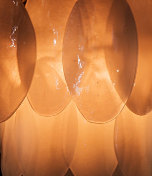 Noir Lotus Chandelier: Artisan Glass Petals & Antique Brass Frame for Elegant Home Lighting Décor LAMP650MB