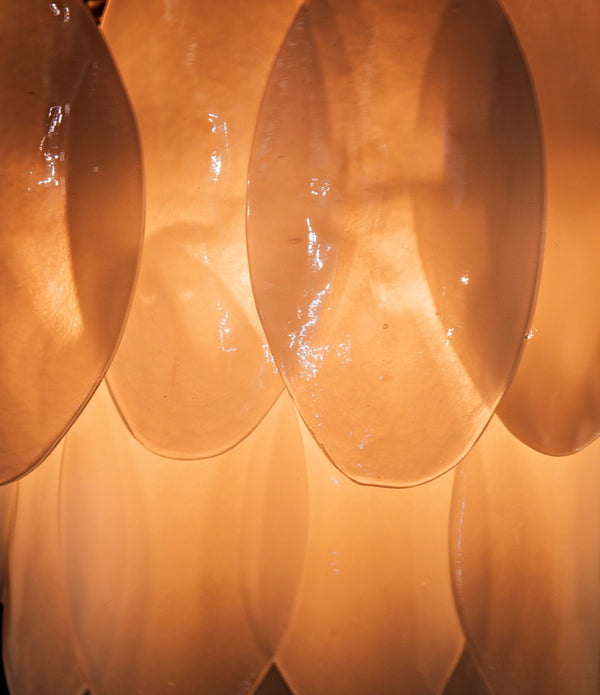 Noir Lotus Chandelier: Artisan Glass Petals & Antique Brass Frame for Elegant Home Lighting Décor LAMP650MB