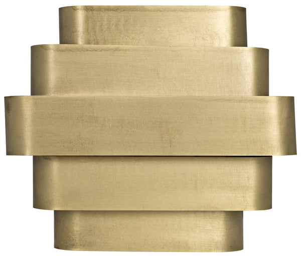 Noir Baas Sconce: Handcrafted Antique Brass Wall Light for Elegant Minimalist Home Décor and Accent Lighting LAMP664MB