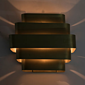 Noir Baas Sconce: Handcrafted Antique Brass Wall Light for Elegant Minimalist Home Décor and Accent Lighting LAMP664MB