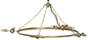 Noir Sasha Chandelier - Modern Industrial Pendant Light in Antique Brass for Dining Rooms & Foyers LAMP672MB