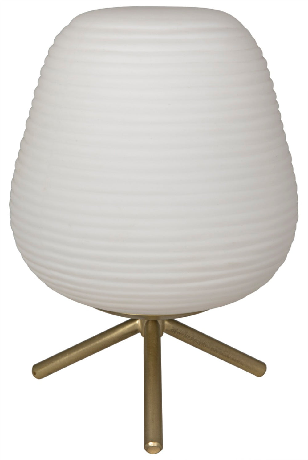 Noir Foka Table Lamp - Antique Brass Finish with Frosted Glass Shade for Elegant Ambient Lighting LAMP676MB