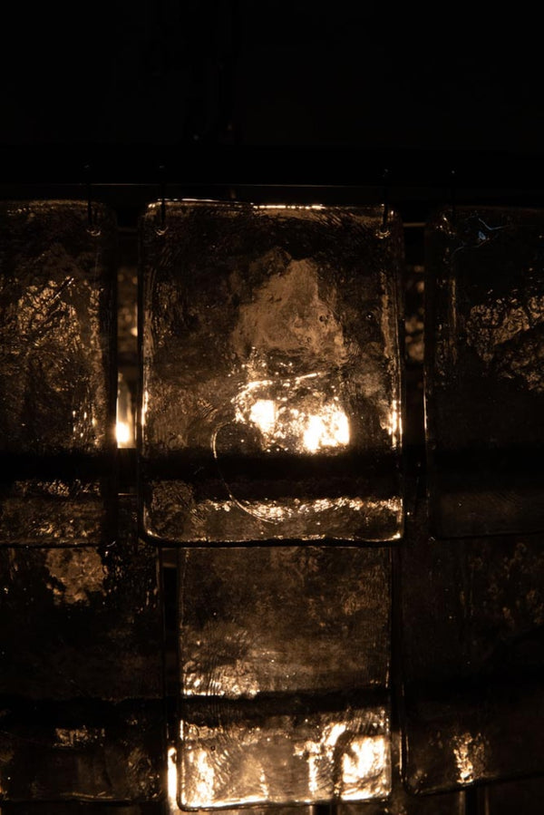 Noir Carnegie Chandelier - Bold Black Iron Frame with Cascading Glass Paillettes for Elegant Illumination Large LAMP684L