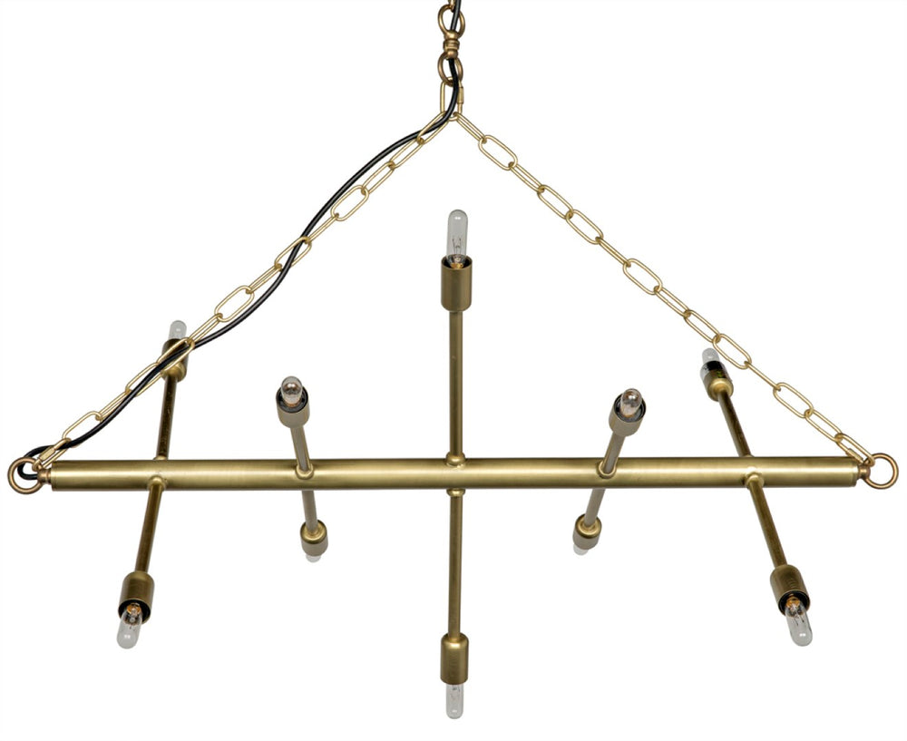 Noir Sperato Chandelier - Sculptural Antique Brass Fixture for Modern Elegance in Dining & Living Spaces LAMP691MB