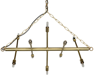 Noir Sperato Chandelier - Sculptural Antique Brass Fixture for Modern Elegance in Dining & Living Spaces LAMP691MB
