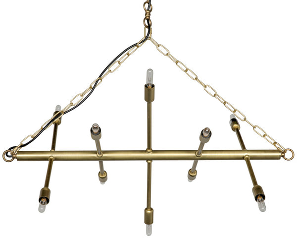 Noir Sperato Chandelier - Sculptural Antique Brass Fixture for Modern Elegance in Dining & Living Spaces LAMP691MB