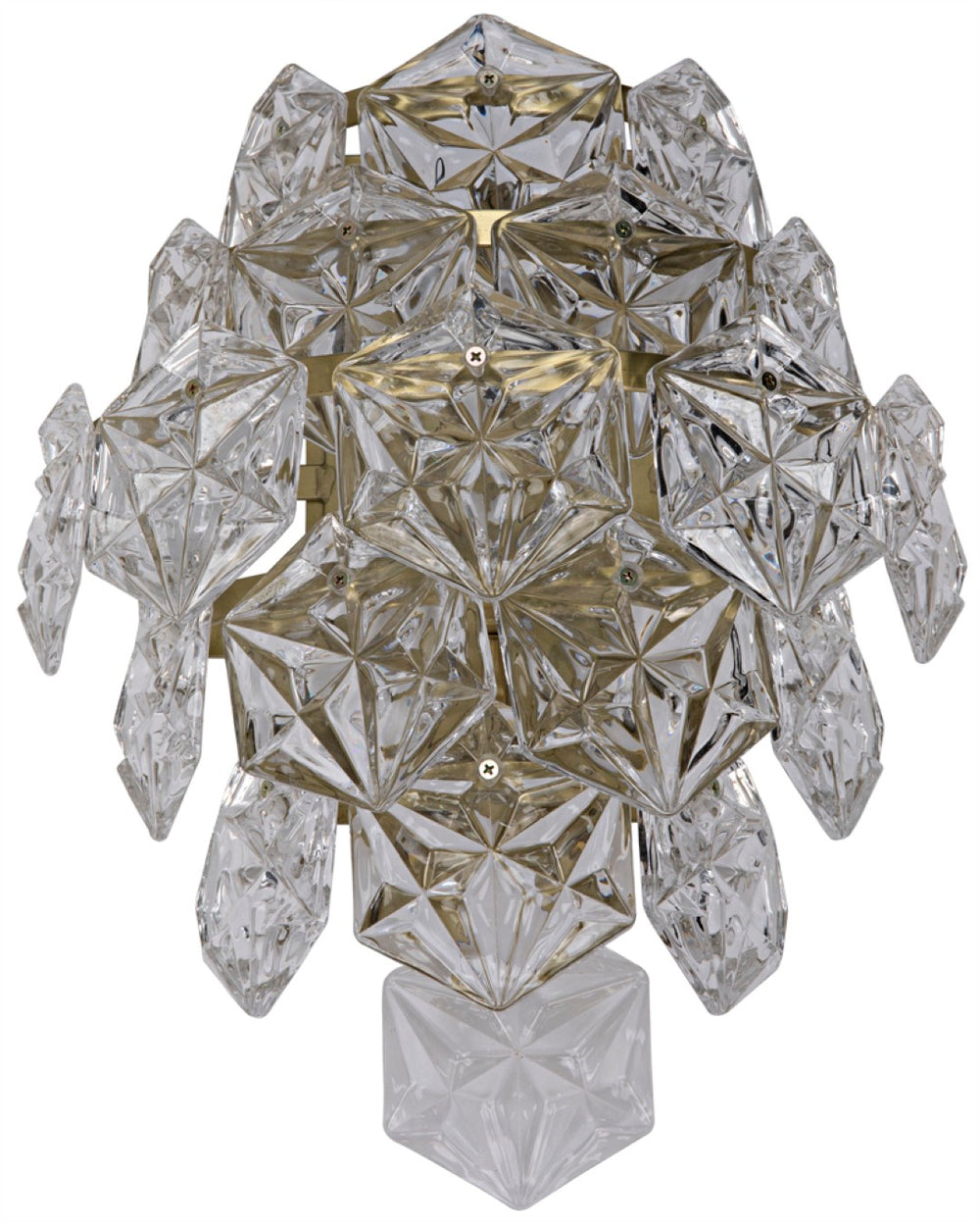 Noir Neive Sconce - Antique Brass Modern Crystal Design with Glass Accents for Elegant Home Lighting LAMP694MB