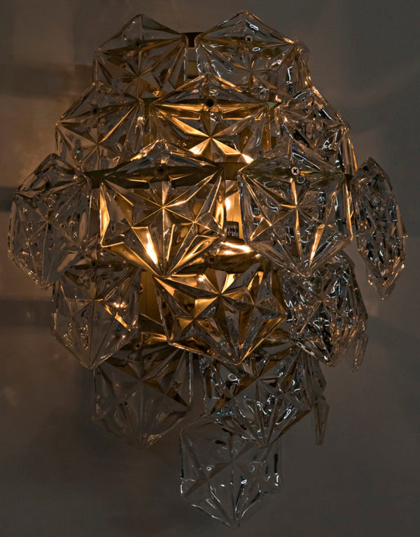 Noir Neive Sconce - Antique Brass Modern Crystal Design with Glass Accents for Elegant Home Lighting LAMP694MB