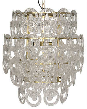 Noir Quebec Chandelier - Elegant Antique Brass Finish with Glass Accents for Timeless Home Décor Appeal LAMP703MB