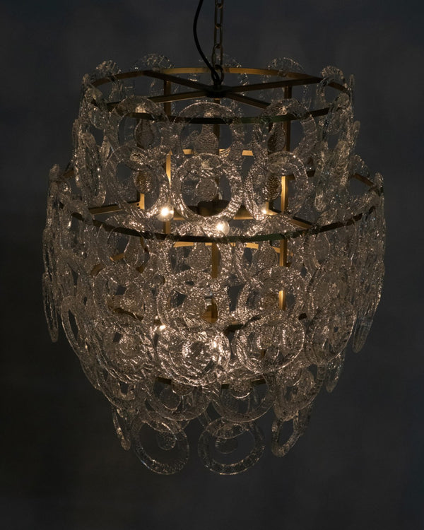 Noir Quebec Chandelier - Elegant Antique Brass Finish with Glass Accents for Timeless Home Décor Appeal LAMP703MB