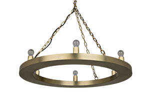 Noir Ciro Chandelier - Vintage-Inspired Metal Pendant with Brass Finish for Modern Dining & Living Spaces LAMP717MB