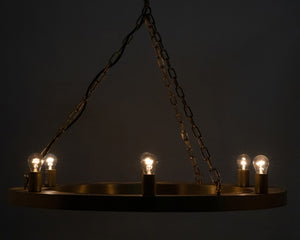 Noir Ciro Chandelier - Vintage-Inspired Metal Pendant with Brass Finish for Modern Dining & Living Spaces LAMP717MB