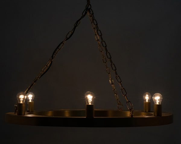 Noir Ciro Chandelier - Vintage-Inspired Metal Pendant with Brass Finish for Modern Dining & Living Spaces LAMP717MB