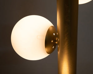 Noir Orellana Chandelier - Elegant Mid-Century Design with Antique Brass Finish & 6 Glass Orbs for Ambiance LAMP719MB