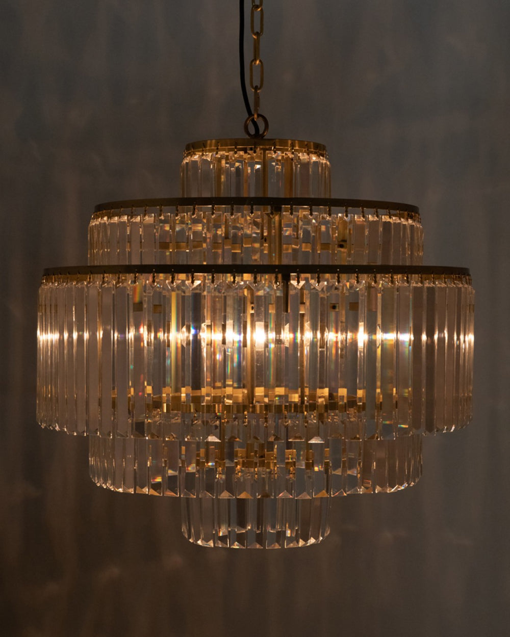 Noir Quintus Chandelier: Antique Brass Elegance with Crystal-Like Glass for Timeless Home Illumination LAMP727MB