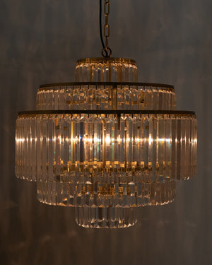 Noir Quintus Chandelier: Antique Brass Elegance with Crystal-Like Glass for Timeless Home Illumination LAMP727MB