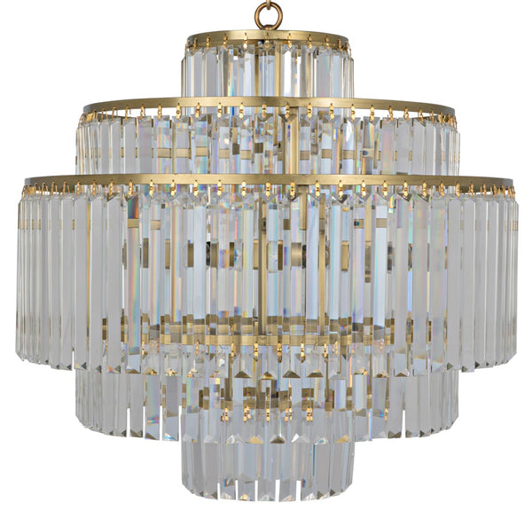Noir Quintus Chandelier: Antique Brass Elegance with Crystal-Like Glass for Timeless Home Illumination LAMP727MB